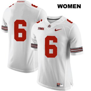 Women's NCAA Ohio State Buckeyes Taron Vincent #6 College Stitched No Name Authentic Nike White Football Jersey EZ20Z74YV